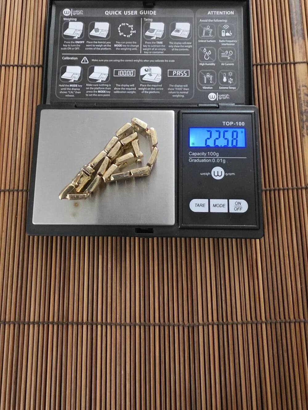 925 Silver Link Yellow Gold Bracelet (Vintage)